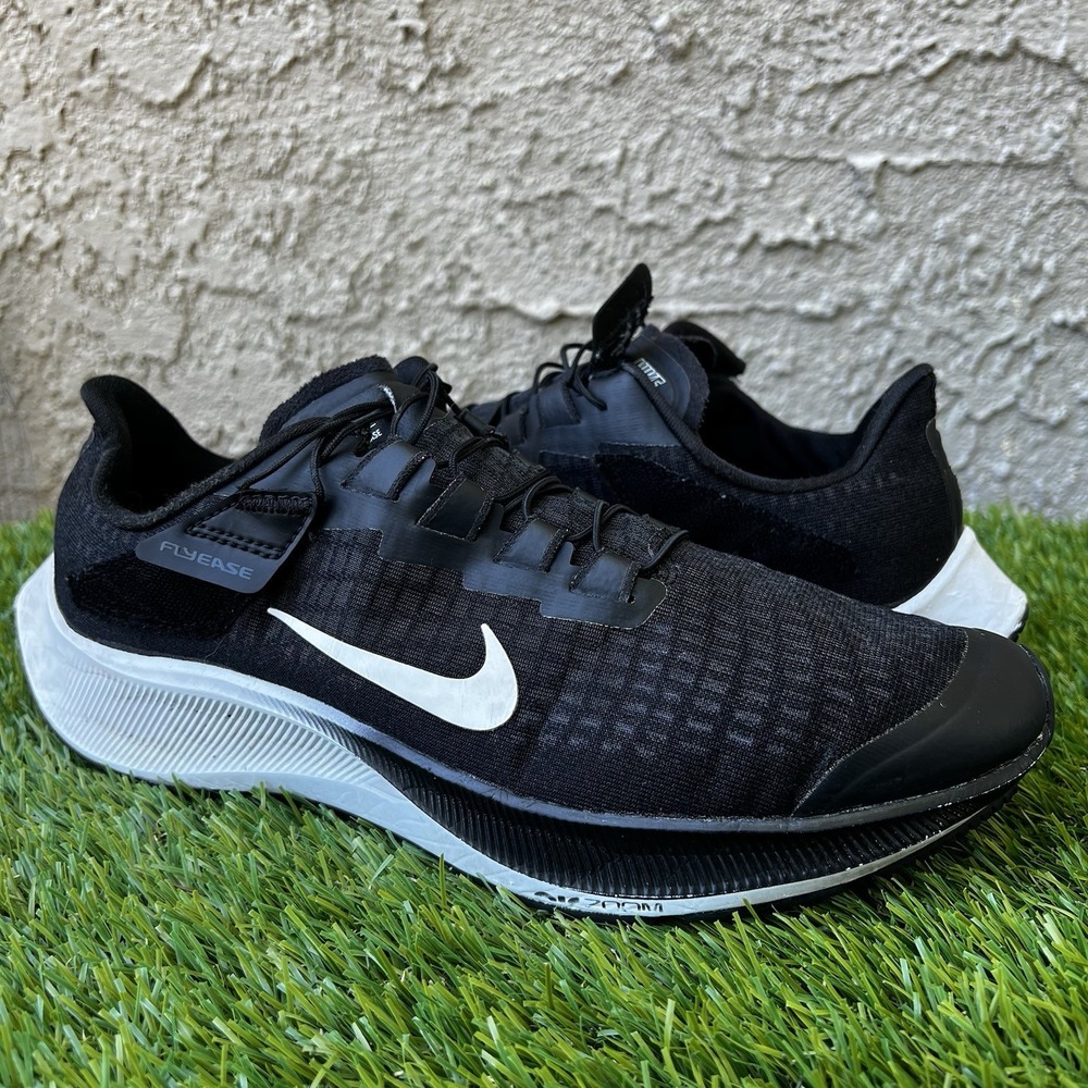 Nike Shoes Men Size 9 Air Zoom Pegasus 39 FlyEase Black White SJ7381-001 Strap